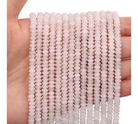 Bonny BOXX 1 Strand (150PCs) Natural 2 * 4mm White Jade Rondelle Beads, Natural Abacus Disk Stone Beads Loose Spacer Gemstone for DIY Bracelet Necklace Jewelry Making