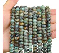 BONNY BOXX 1 Strand Natural 5 * 8mm African Turquoise Rondelle Beads, Natural Abacus Disk Stone Beads Loose Spacer Gemstone for DIY Bracelet Necklace Jewelry Making