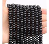 BONNY BOXX 1 Strand Natural 5 * 8mm Black Obsidian Rondelle Beads, Natural Abacus Disk Stone Beads Loose Spacer Gemstone for DIY Bracelet Necklace Jewelry Making
