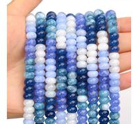 BONNY BOXX 1 Strand Natural 5*8mm Blue Shade Rondelle Beads, Natural Abacus Disc Stone Beads Loose Spacer Gemstone Beads for DIY Bracelet Necklace Jewelry Making