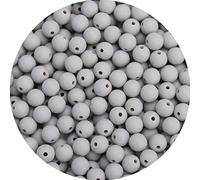 BONNY BOXX 1000PCs 6MM Matte Grey Acrylic Round Beads, Frosted Plastic Resin Bubblegum Balls Chunky Gumball Beads for Necklace and Bracelet Making, Crafting Supplies