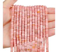 Bonny BOXX 150PCs Natural 2 * 4mm Pink Opal Rondelle Beads, Natural Abacus Disk Stone Beads Loose Spacer Gemstone Beads for DIY Bracelet Necklace Jewelry Making