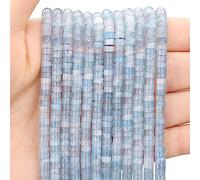 BONNY BOXX 150pcs Natural Aquamarine Spacer Beads,Round Semi Precious Loose Beads Heishi Gemstone Beads for Jewelry Making Beads 4mm*2mm
