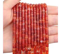 BONNY BOXX 150PCs Natural Carnelian Spacer Beads, Loose Semi Precious Flat Round Gemstone Heishi Disc Stone Beads for Beading Jewelry Making 4mm*2mm