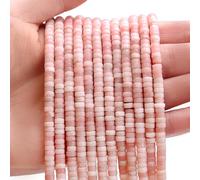 BONNY BOXX 150PCs Natural Pink Opal Spacer Beads, Loose Semi Precious Flat Round Gemstone Heishi Disc Stone Beads for Beading Jewelry Making 4mm*2mm 38cm