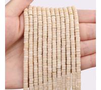 BONNY BOXX 150PCs Natural White Fossil Spacer Beads, Loose Semi Precious Flat Round Gemstone Heishi Disc Stone Beads for Beading Jewelry Making 4mm*2mm