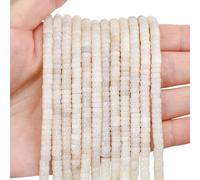 BONNY BOXX 150PCs Natural White Opal Spacer Beads, Loose Semi Precious Flat Round Gemstone Heishi Disc Stone Beads for Beading Jewelry Making 4mm*2mm