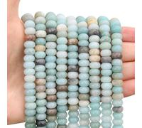 BONNY BOXX Natural 5*8mm Amazonite Rondelle Beads, 1 Strand, Round, Loose Beads for DIY Jewelry Making