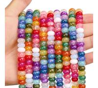 BONNY BOXX Natural 5 x 8mm Multi Color Rondelle Jade Beads, Natural Abacus Disc Stone Beads, Loose Spacer Gemstone Beads for DIY Bracelet Necklace Jewelry Making