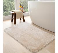 Bonny Home Beige Non-Slip Bath Mat 50 x 120 cm Plush Bath Mat Soft Bath and Shower Mat for Bath, Shower and Toilet Machine Washable, Quick Drying Bath Mat Relax
