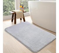 Bonny Home Relax Non-Slip Bath Mat, Grey, 50 x 60 cm, Plush Bath Mat, Soft Bath and Shower Mat, Machine Washable, Quick Drying Bath Mat