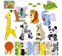 BONNYCO 3D Puzzles for Kids Jungle Pack 8. 3D Puzzle Animals, Educational Kids Toys. Jigsaw Children Activity, Creative Gifts for Boys and Girls 6 7 8 9 10 11 12 Years, Birthday, Christmas. Craft Kits