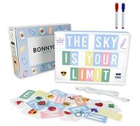 BONNYCO Blue Cinema Light Box with 400 Letters, Emojis and 2 Markers. A4 Led Light Box for Kids, Boy Bedroom Decor and Home. Letter Board, Original Gifts for Boys, Children Birthday Presents Christmas