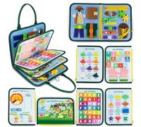 BONNYCO Busy Board for Toddlers Felt, Educational Montessori Toys. Early Development Activity Fine Motor Skills, Busy Book 1 2 3 Years. Sensory Board Kids Toys, Gifts for Boys Girls Birthday Christmas