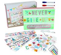 BONNYCO Cinema Light Box A4 Rose Gold 16 Colours, 400 Letters and Emojis, 10 Premium Cards, Remote Control and 2 Markers. LED Light Up Box, Novelty Gifts for Women. Gifts for Girls Birthday Christmas