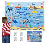 BONNYCO Fuzzy Felt Board with 107 Sea Animals Figures. Montessori Toys and Birthday Gifts for Kids Ages 3 to 8. Autism Sensory Panel, Educational Resources for Children, Christmas