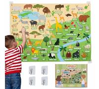 BONNYCO Fuzzy Felt Board with 116 Jungle Animals Figures. Montessori Toys, Birthday Gifts for Kids Ages 3 to 8. Autism Sensory Panel, Educational Resources for Children, Christmas