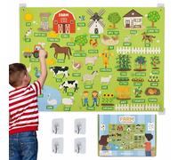 BONNYCO Fuzzy Felt Board with 92 Animal Farm Figures. Montessori Toys and Birthday Gifts for Kids Ages 3 to 8. Autism Sensory Panel, Educational Resources for Children, Christmas