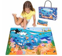 BONNYCO Giant Floor Puzzle of Ocean Animals with 48 Large Pieces. Jigsaw Puzzles for Kids 36.2 x 24.4 in, Gifts for Boys and Girls, Educational Toys Ages 2-8