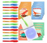 BONNYCO Invisible Ink Pen and Notebook, Pack 16 Dinos Party Bags Filler & Pinata Toys | Dinos Birthday Decorations | Stocking Fillers for Kids Birthday | School Prizes & Gifts for Children
