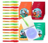 BONNYCO Invisible Ink Pen and Notebook, Pack 16 Jungle Animals Party Bags Filler, Pinata Toys | Jungle Birthday Decorations | Stocking Fillers for Kids Birthday | School Prizes Gifts for Children
