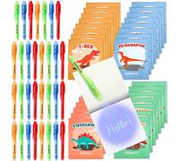 BONNYCO Invisible Ink Pen and Notebook, Pack 32 Dinos Party Bags Filler & Pinata Toys | Dinos Birthday Decorations | Stocking Fillers for Kids Birthday | School Prizes & Gifts for Children