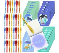 BONNYCO Invisible Ink Pen and Notebook, Pack 32 Sea Animals Ocean Party Bags Fillers, Pinata Toys | Birthday Decorations | Stocking Fillers for Kids Birthday | School Prizes, Gifts for Children