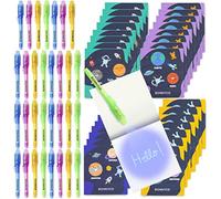 BONNYCO Invisible Ink Pen and Notebook, Pack 32 Space Party Bag Fillers for Kids, Pinata Toys | Birthday Decorations | Stocking Fillers for Kids Birthday | School Prizes, Space Gifts for Children