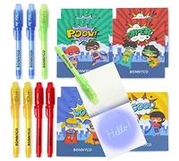 BONNYCO Invisible Ink Pen and Notebook, Pack 8 Superhero Party Bags Fillers and Pinata Toys, Birthday Decorations. Stocking Fillers for Kids Birthday, School Prizes, Superheroes Gifts for Children