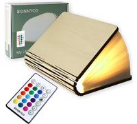 BONNYCO Led Book Light Wooden Folding Lamp with Remote Control, 16 Colours and