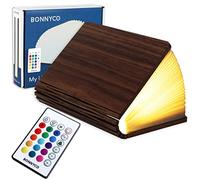 BONNYCO Led Book Light Wooden Folding Lamp with Remote Control, 16 Colours & Timer Table Book Lamp Night Light Perfect for Home, Office & Room Decor | Christmas & Birthday Gifts for Men and Women