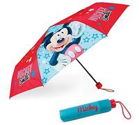 BONNYCO Mickey Mouse Kids Umbrella, Windproof and Strong with Travel Case | Compact Umbrella with Reinforced Structure. Mini Pocket and Folding Brolly for Backpack. Gifts for Boys, Birthday, Christmas