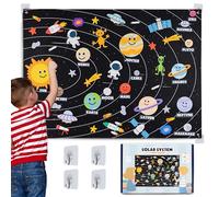 BONNYCO Solar System for Kids Toys with 61 Felt Figures. Planets for Kids Solar System, Felt Board Toddlers. Montessori Toys Learning, Space Gifts Boys and Girls 3 4 5 6 7 8 Years, Birthday Christmas