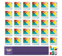 BONNYCO Tangram Puzzles for Kids 30 Pack, Party Bag Fillers for Kids Unisex. Party Favours Toys, Gifts Students from Teachers. Pinata Fillers, Return Gifts Birthday. Mini Puzzles, Classroom Prizes