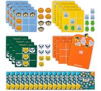 BONNYCO Tic Tac Toe Jungle Animals Party Bag Fillers for Kids Unisex Pack 16 Children Birthday Party Favours, Toys for Toddler 3 4 5 6 7 8 9 Years Old. Class Prizes and Learning Games Ready to Gift
