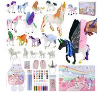 BONNYCO Unicorn Gifts for Girls with 18 Paintable Figures Painting Kit | With Glow in the Dark, Headband and Apron. Craft Kits for Kids Gifts, Unicorn Girls Toys 3 to 10 Years, Birthday, Christmas