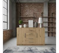 Bono Bo 01 K2D4Sz Modern Chest Of Drawers With 2 Doors And 4 Storage Drawers Artisan Oak