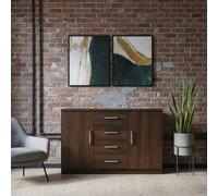 Bono Bo 01 K2D4Sz Modern Chest Of Drawers With 2 Doors And 4 Storage Drawers Monastery Oak