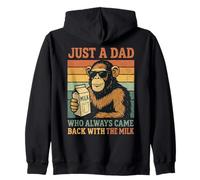 Bonobo Papa Just A Dad Who Always Came Back With The Milk Zip Hoodie