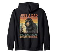 Bonobo Papa Just A Dad Who Always Came Back With The Milk Zip Hoodie