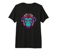 Bonobo Psychedelic Tshirt - Quirky Shaman Rave Vibe Tee Premium T-Shirt
