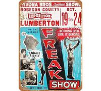 Bonoff Carnival Midway Freak Show Vintage Metal Tin Sign Retro Garage Sign Man Cave Wall Decor Old Auto Shop Poster Gas Station Sign 5.5x8inches