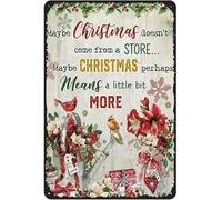 Bonoff Christmas Maybe Christmas Doesn’t Come from a Store Cardinal Gift Flowers Poster Vintage Metal Tin Sign Retro Garage Sign Man Cave Wall Decor Old Auto Shop Poster Gas Station Sign 5.5x8inches