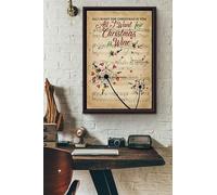 Bonoff Dandelion Music Sheet All I Want for Christmas is You and Wine Poster Tin Sign, Wall Decor, Metal Sign, Home Bar, Garage Farm Decor, Birthday Anniversary Housewarming Gift Tin Sign 12x8inch