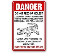 Bonoff Danger Crocodile Metal Antique Metal Tin Sign Wall Decor for Home Cafe Bar Club Men Cave Sign Gift Brand Plaque Metal Tin 5.5x8inch