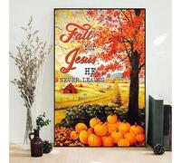 Bonoff Fall in Love with Jesus who Never Leaves Poster, Vintage Metal Sign Plaque, Fun Tin Sign Entrance Decor Porch Wall Sign 12x16inch