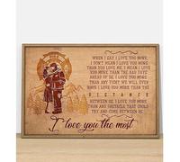 Bonoff Firefighter I Love You The Most Poster Vintage Metal Tin Sign Retro Garage Sign Man Cave Wall Decor Old Auto Shop Poster Gas Station Sign 12x8inches