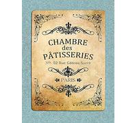 Bonoff French Paris Chamber Des Patisseries Pastry Room Fun Novelty Metal Sign Vintage Wall Decor Home Gate Garden Bar Restaurant Cafe Office Shop Club 5.5x8inch Tin Sign