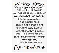 Bonoff Friends - in This House We Say How You Doin Poster Vintage Metal Tin Sign Retro Garage Sign Man Cave Wall Decor Old Auto Shop Poster Gas Station Sign 12x16inches