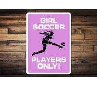 Bonoff Girl Soccer Player Sign, Girl Soccer Room, Girl Soccer, Female Soccer Sign, Girls Soccer, Soccer Gift, Soccer Room Decor, Soccer Lounge 12x8inch Tin Sign